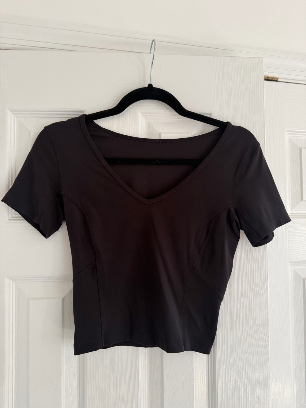 lululemon athletica Black Short Sleeve V-Neck Tee